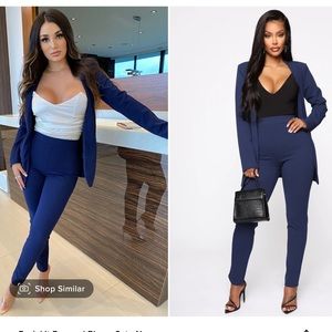 Fashion nova Navy blue blazer set